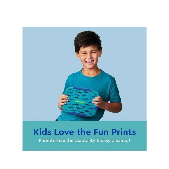 Bentgo Snap & Go Kid’s Lunch Set Shark Leak Proof Box & Deluxe Insulated Bag - Picture 7 of 7